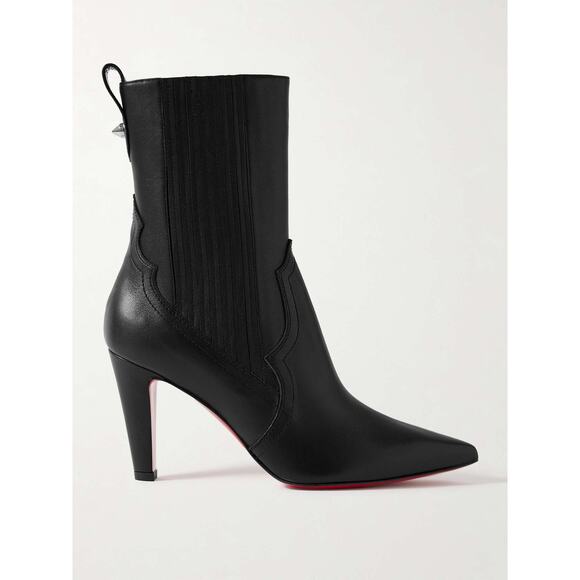 CHRISTIAN LOUBOUTIN Santigag 85 Leather Ankle Boots in Black 41 - Picture 2 of 4